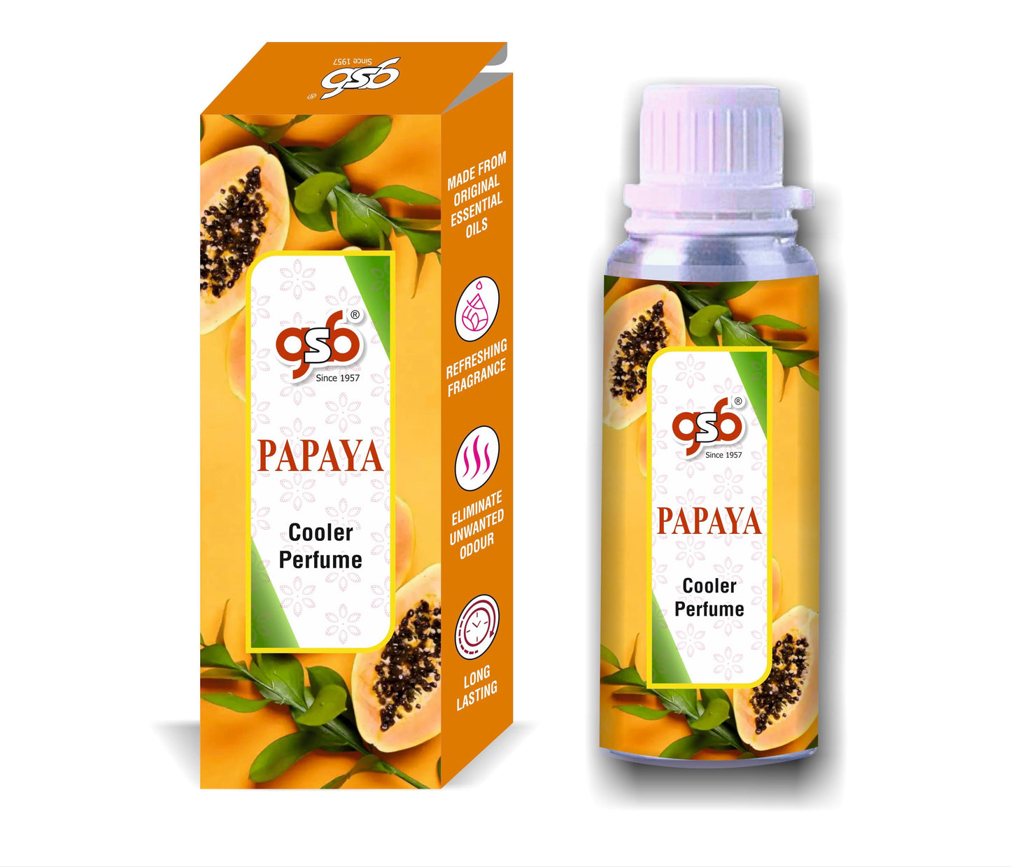 GSB Papaya Cooler Perfume | Long Lasting | Alcohol Free | Cooler Spray | Cooler Attar | Cooler Essential Oil | Natural And Real Fragrance