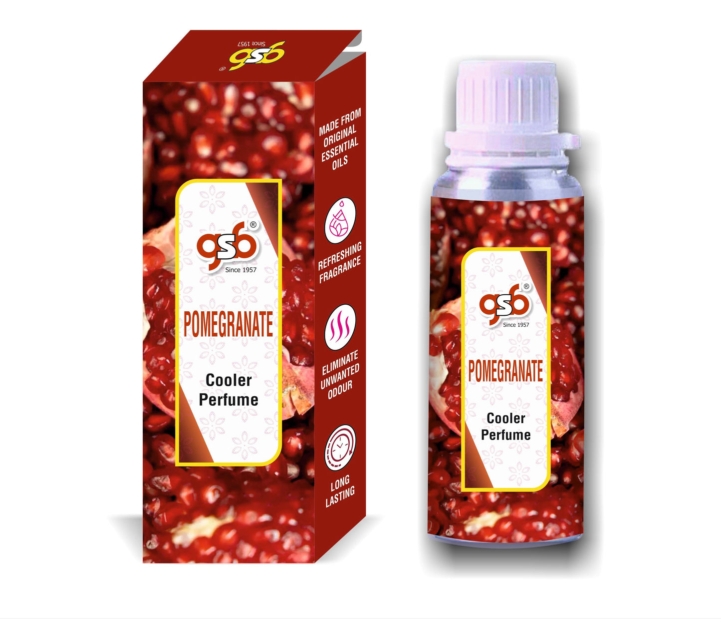 GSB Pomegranate Cooler Perfume | Long Lasting | Alcohol Free | Cooler Spray | Cooler Attar | Cooler Essential Oil | Natural And Real Fragrance