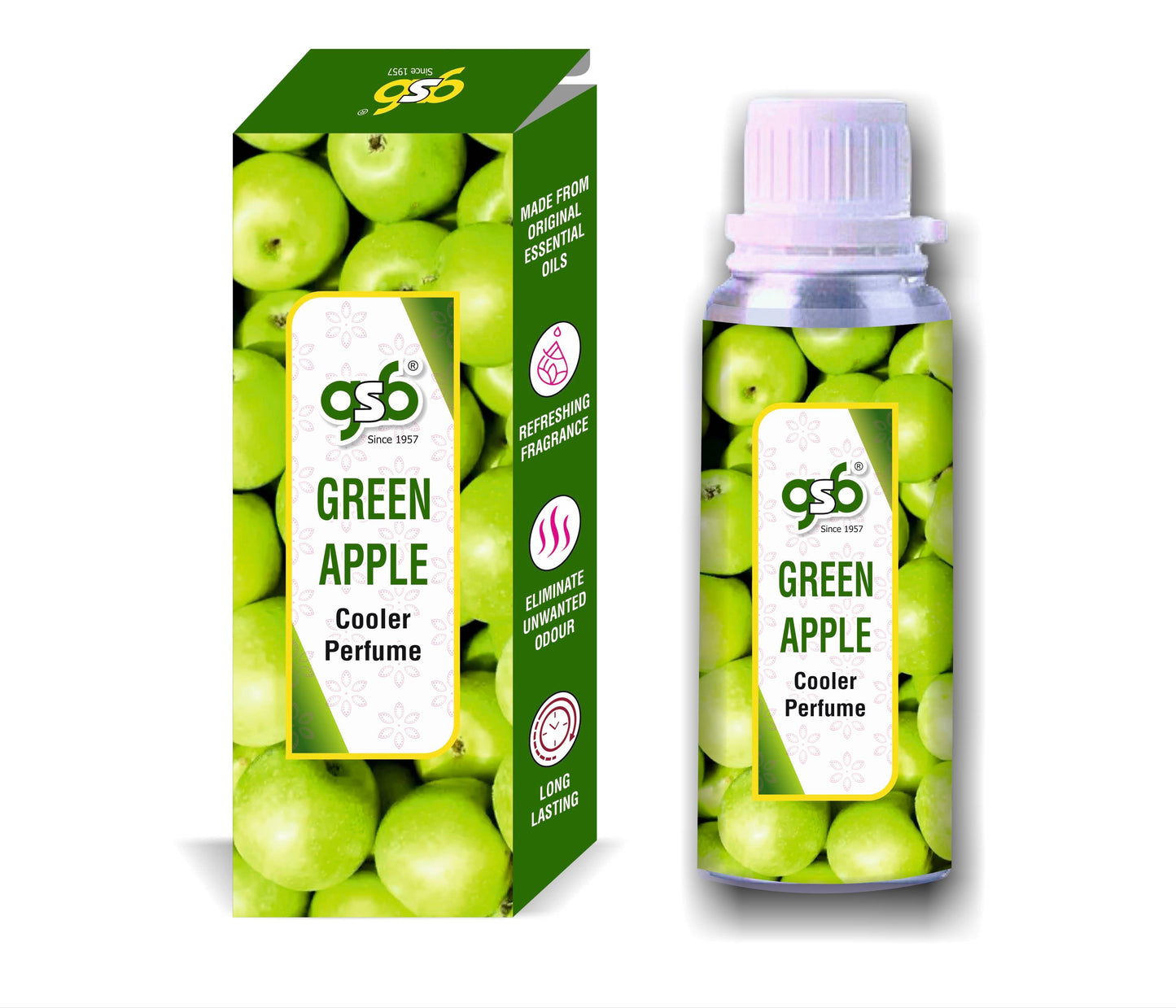 GSB Green Apple Cooler Perfume | Long Lasting | Alcohol Free | Cooler Spray | Cooler Attar | Cooler Essential Oil | Natural And Real Fragrance