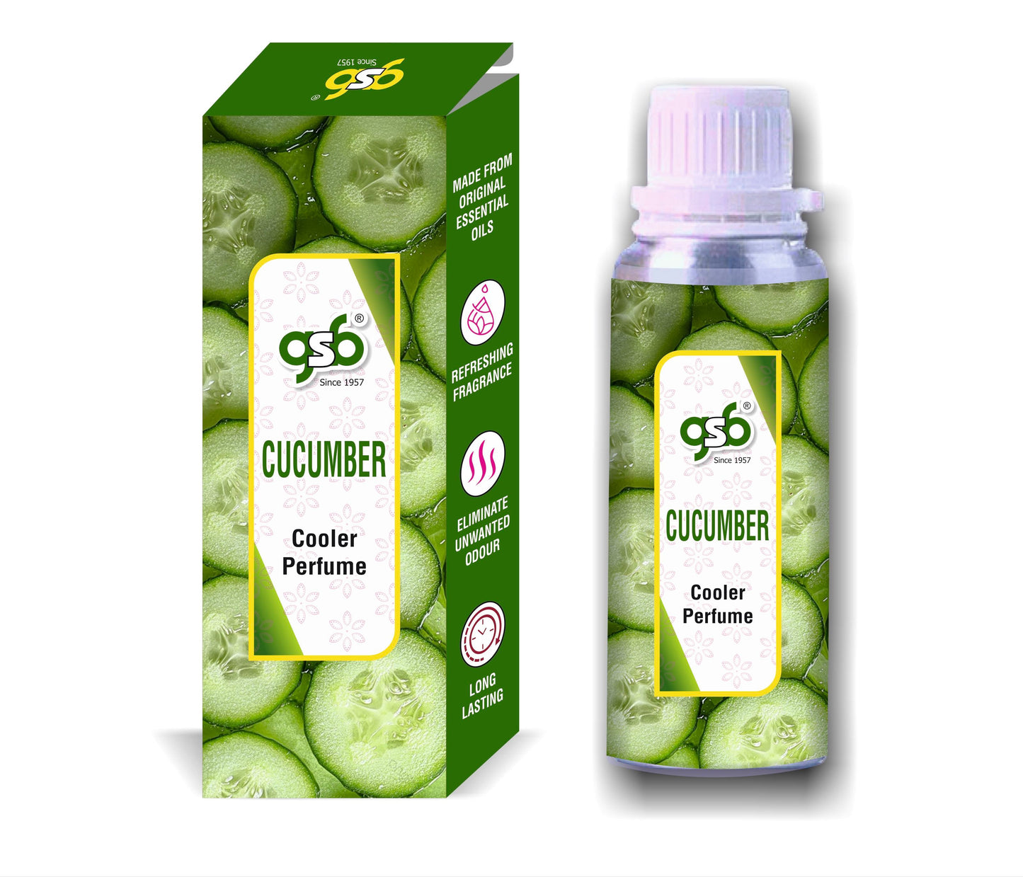 GSB Cucumber Cooler Perfume | Long Lasting | Alcohol Free | Cooler Spray | Cooler Attar | Cooler Essential Oil | Natural And Real Fragrance