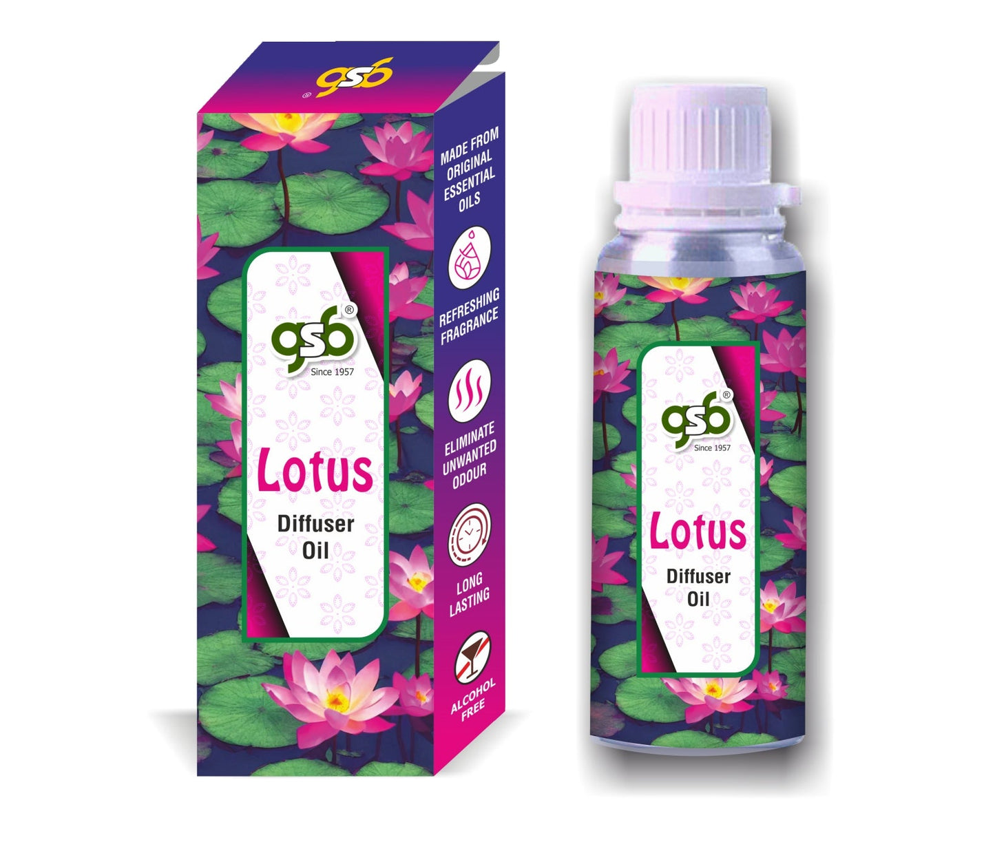 GSB Lotus Diffuser Oil | Used In Reed Diffuser, Candle Burner, Electric Diffuser, Humidifiers and Air Revitalizer | Aromatherapy Oil