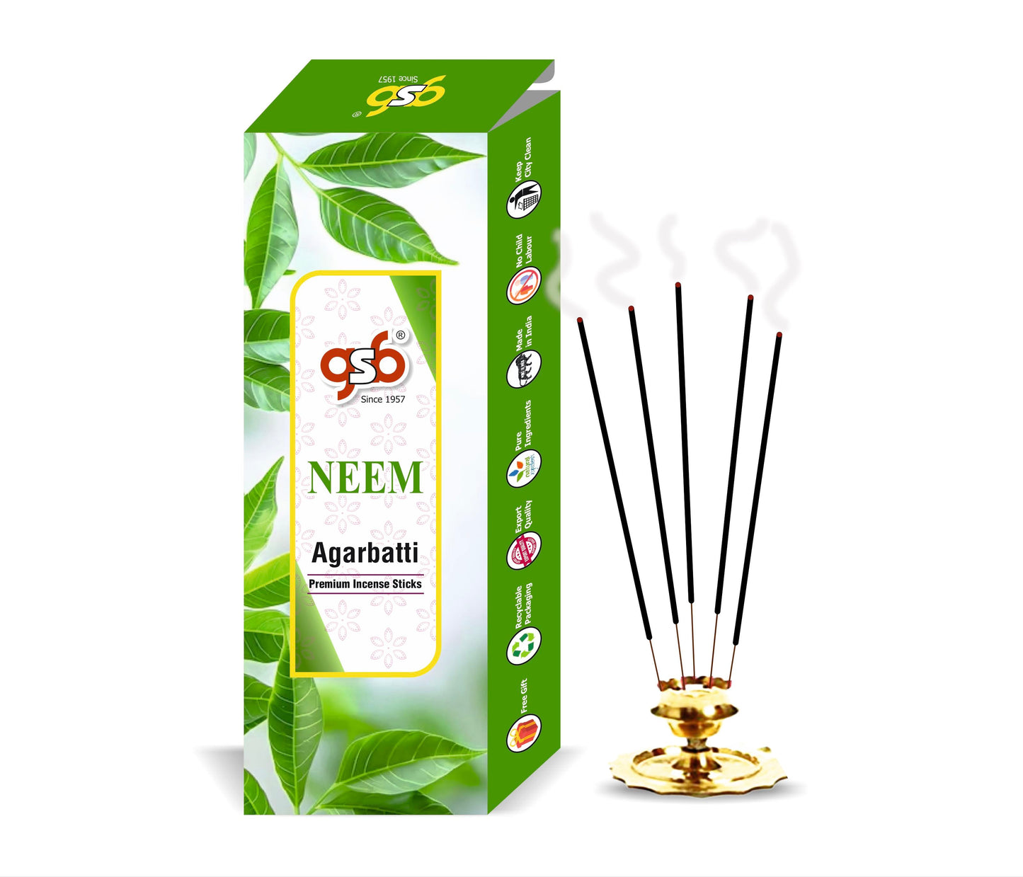 GSB Neem Premium Incense Sticks | Agarbatti | Made with Natural Essential Oil