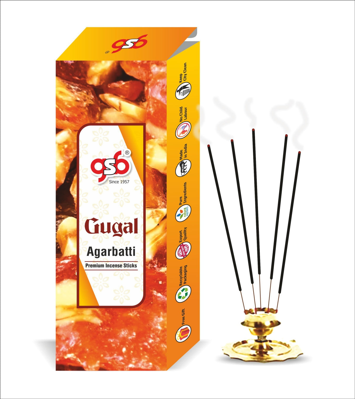 GSB Gugal Premium Incense Sticks | Agarbatti | Made with Natural Essential Oil