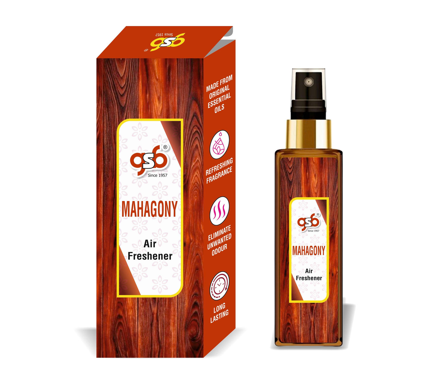 GSB Mahagony Air Freshener For Fragrance at Home and Office | For Relieve Stress, Anxiety & Depression | Natural Room Spray | Long-lasting fragrance