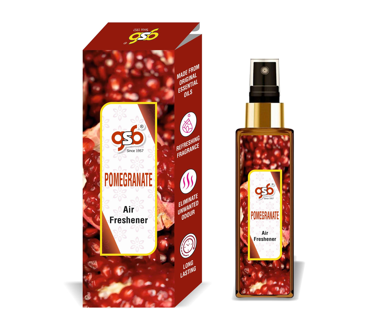 GSB Pomegranate Air Freshener For Fragrance at Home and Office | For Relieve Stress, Anxiety & Depression | Natural Room Spray | Long-lasting fragrance