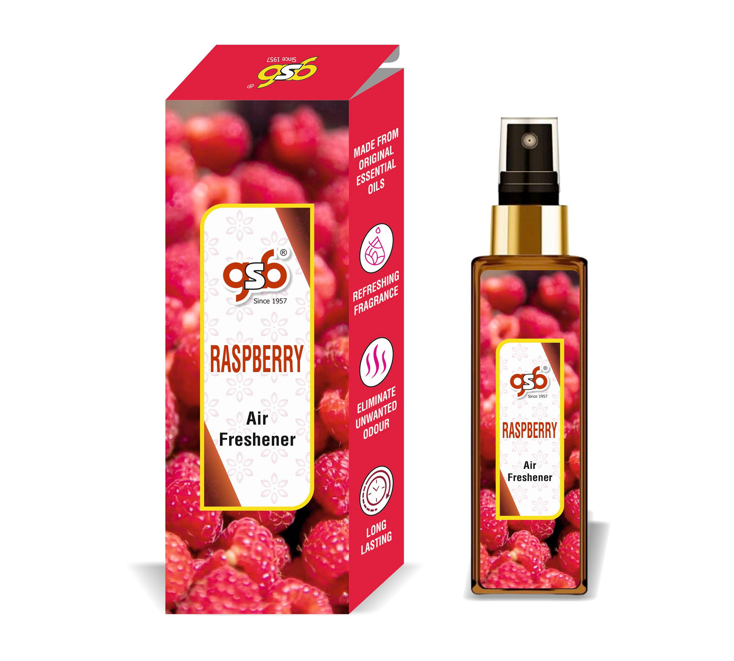 GSB Raspberry Air Freshener For Fragrance at Home and Office | For Relieve Stress, Anxiety & Depression | Natural Room Spray | Long-lasting fragrance