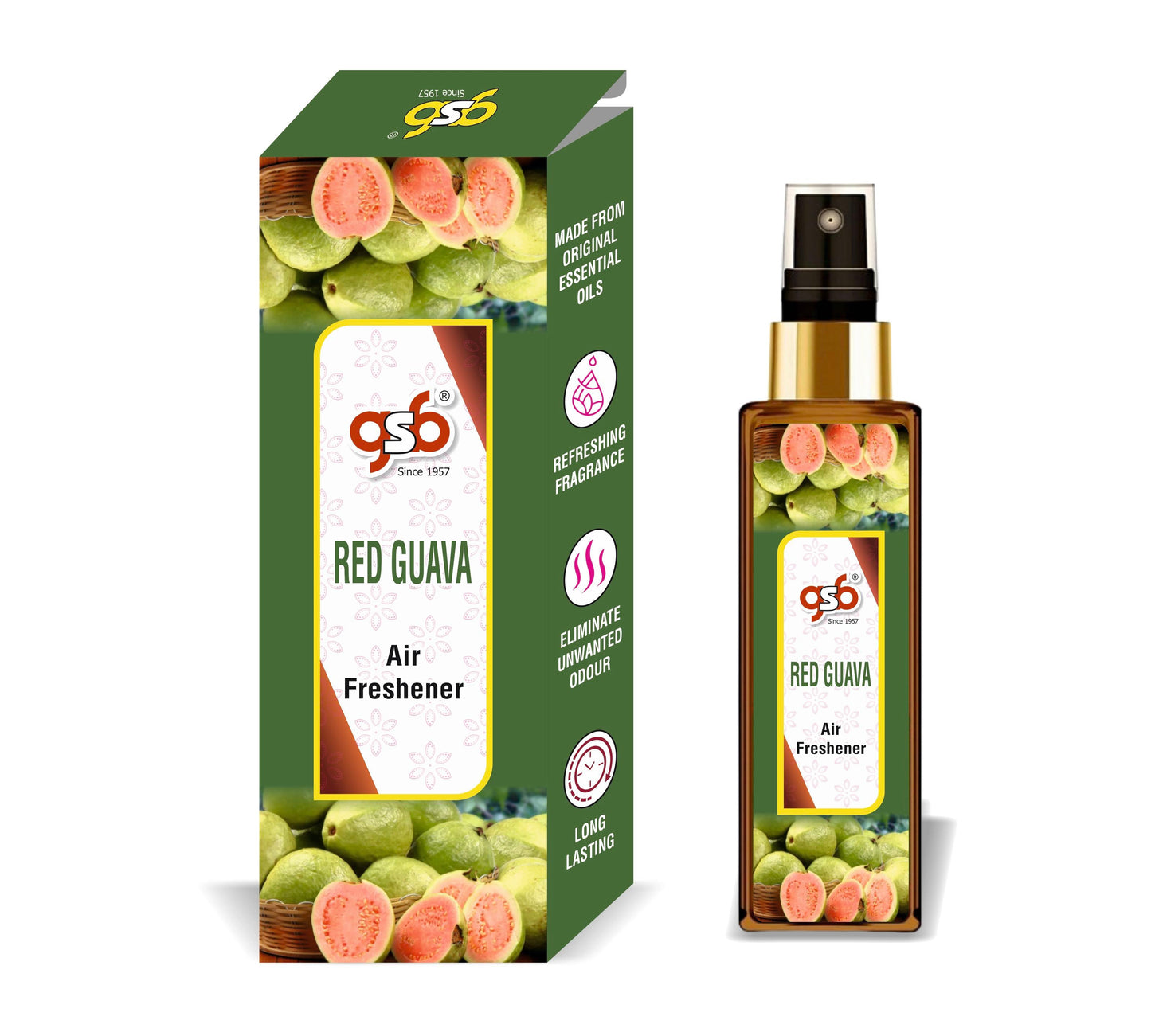 GSB Red Guava Air Freshener For Fragrance at Home and Office | For Relieve Stress, Anxiety & Depression | Natural Room Spray | Long-lasting fragrance