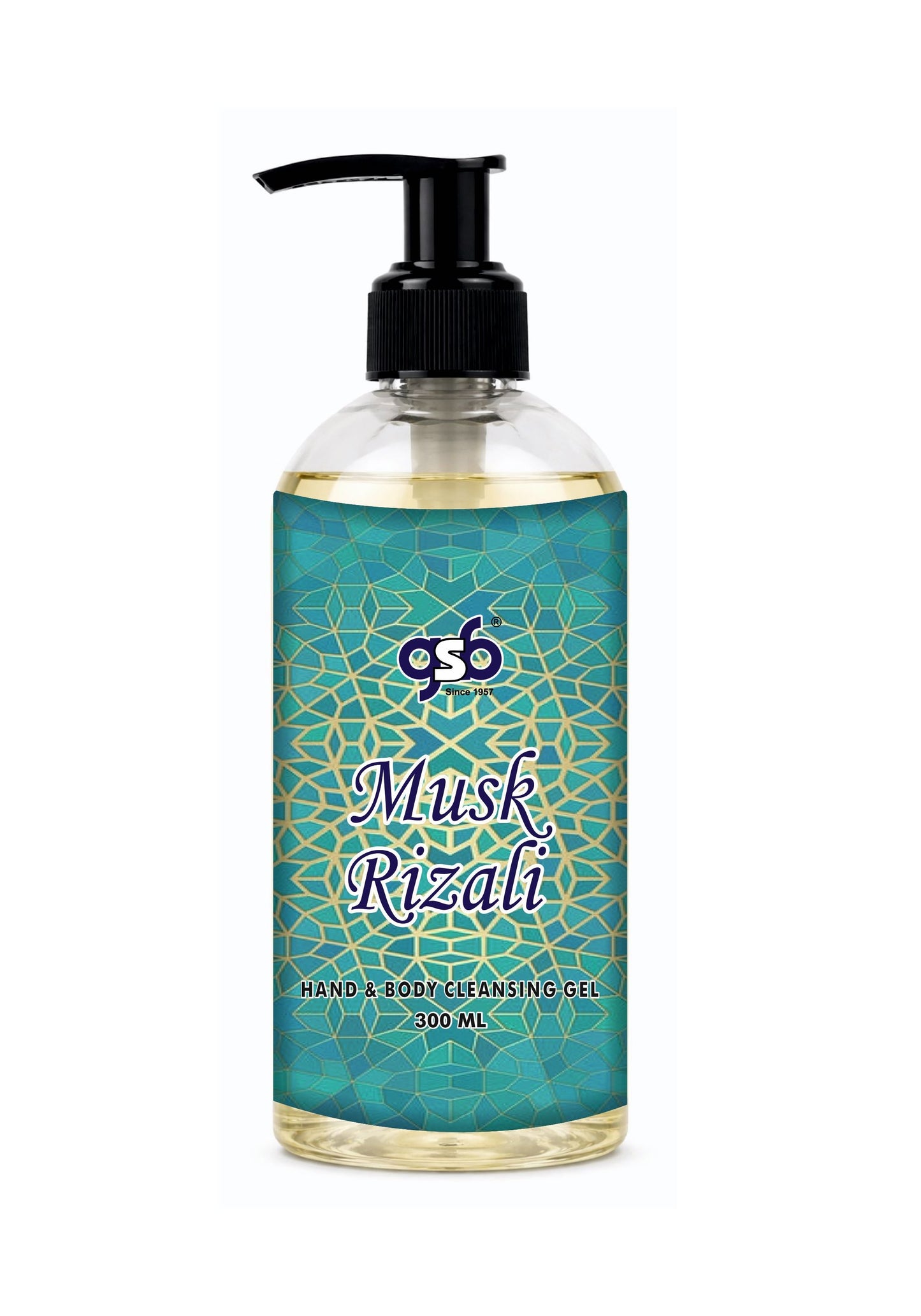 GSB Musk Rizali Hand And Body Cleansing Gel | Luxury Body Wash & Shower Gel With Long Lasting Aroma | No Parabens & Silicones | Suitable for All Skin Types | 300 ml