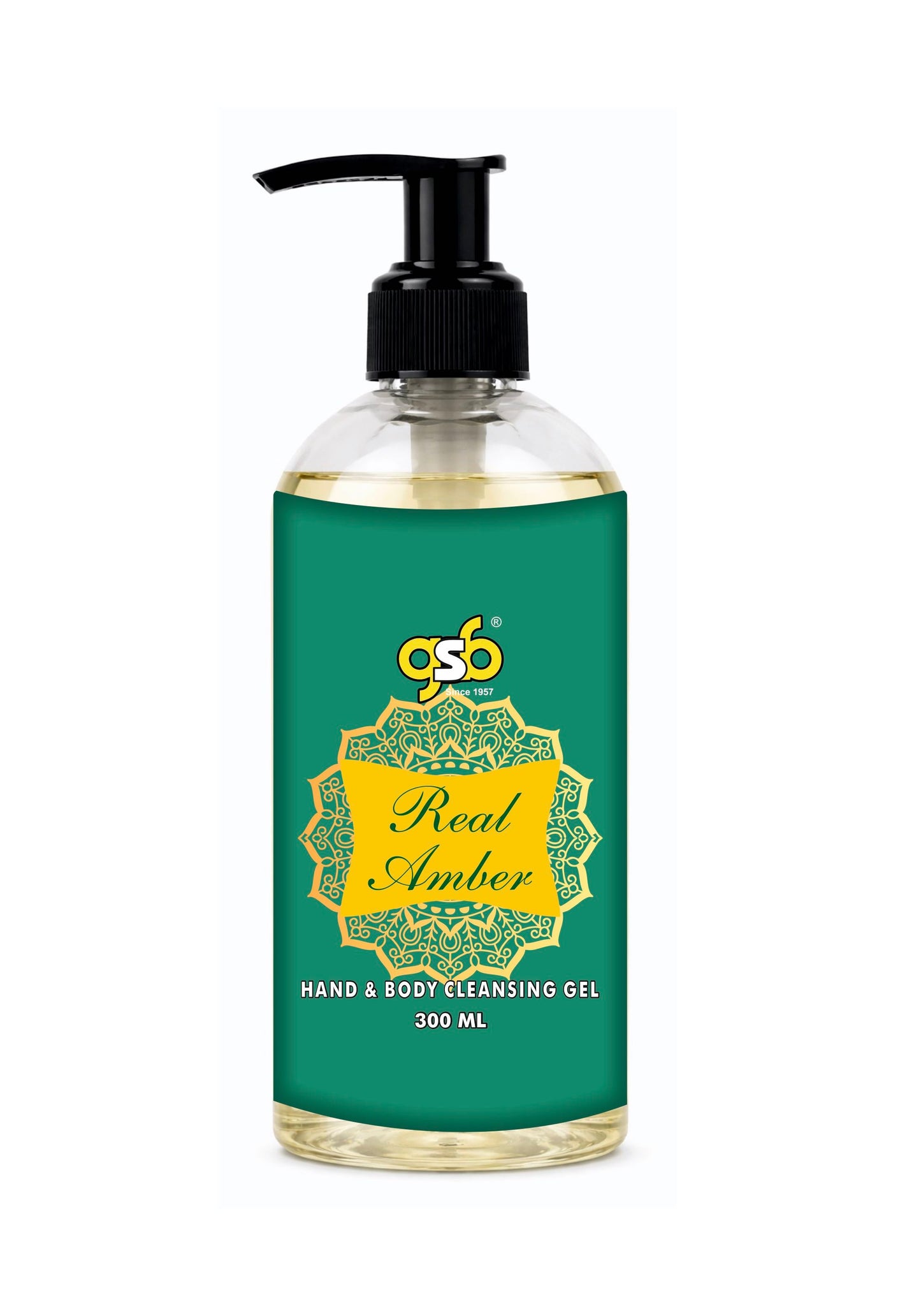 GSB Real Amber Hand And Body Cleansing Gel | Luxury Body Wash & Shower Gel With Long Lasting Aroma | No Parabens & Silicones | Suitable for All Skin Types | 300 ml