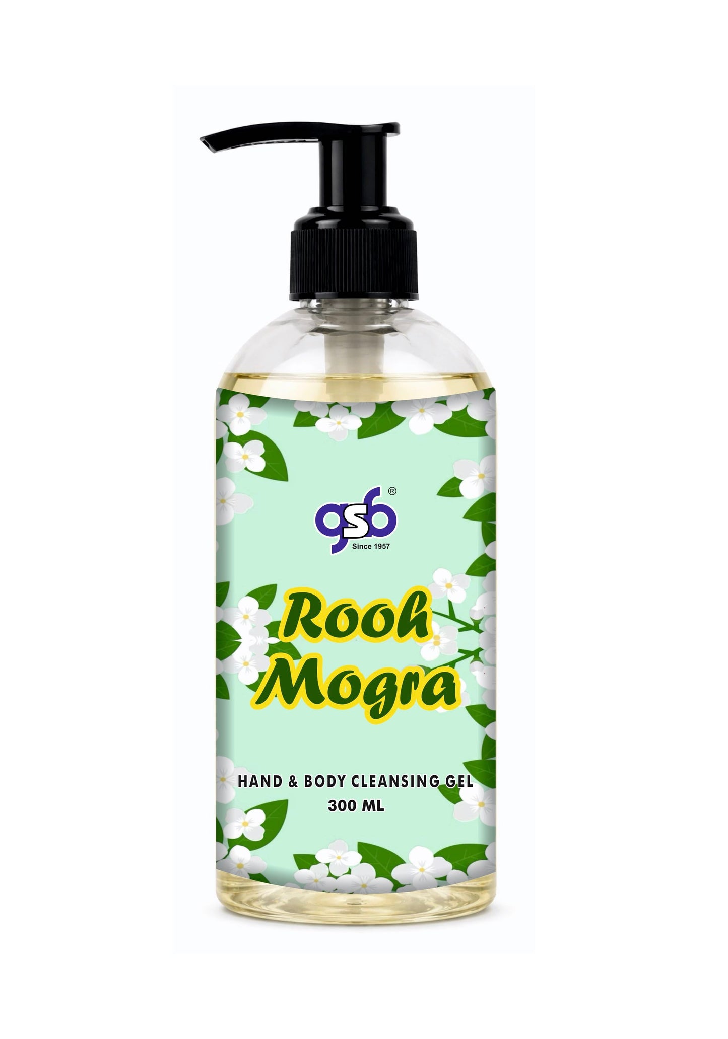 GSB Rooh Mogra Hand And Body Cleansing Gel | Luxury Body Wash & Shower Gel With Long Lasting Aroma | No Parabens & Silicones | Suitable for All Skin Types | 300 ml