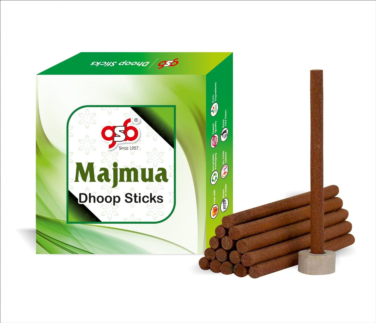 GSB Majmua Premium Dhoop Sticks with Stand Holder in Box. | Dhoop Sticks | No Charcoal | No Bamboo