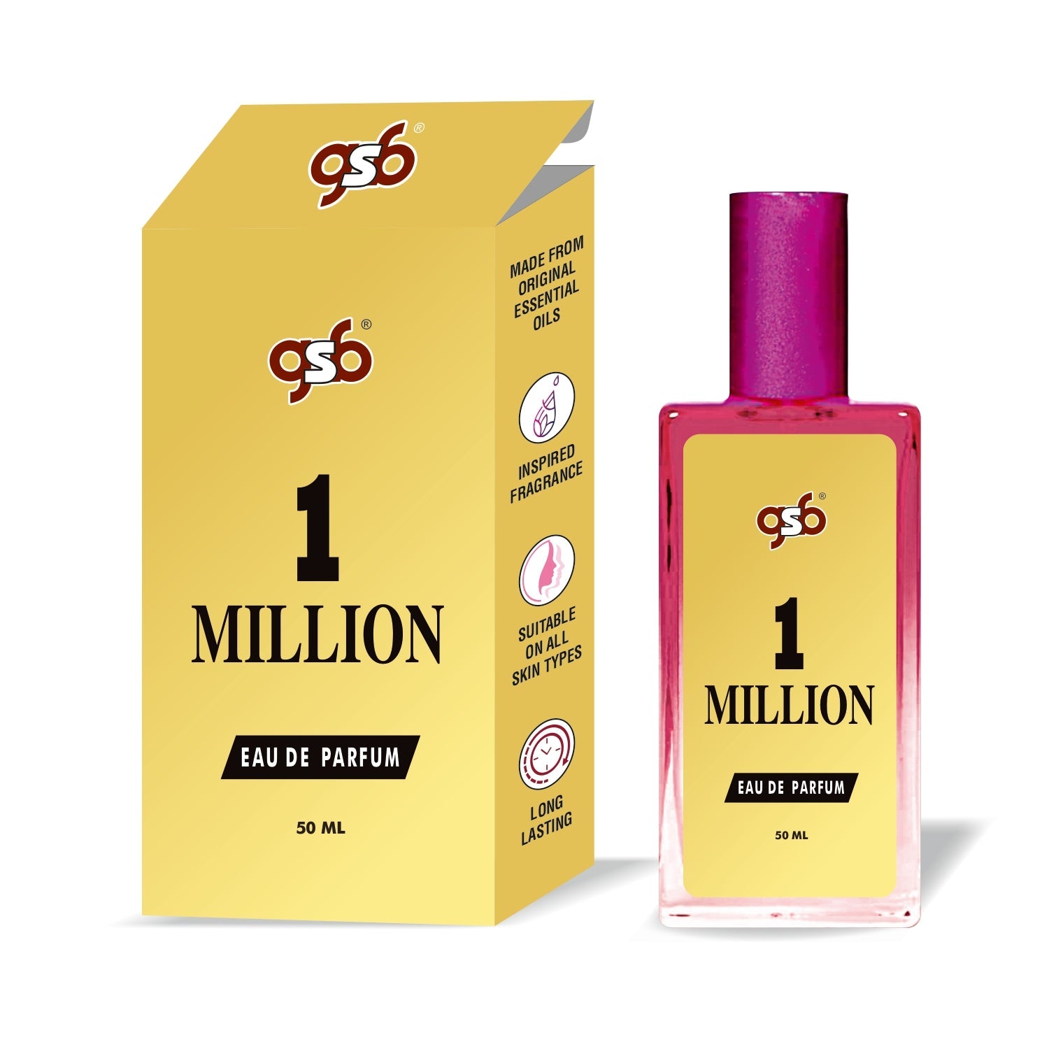 GSB One Million Eau De Parfum Inspired From Pcao Rbbane One Million Clone Fragrance Designer EDP Spray For Men Women Long Lasting