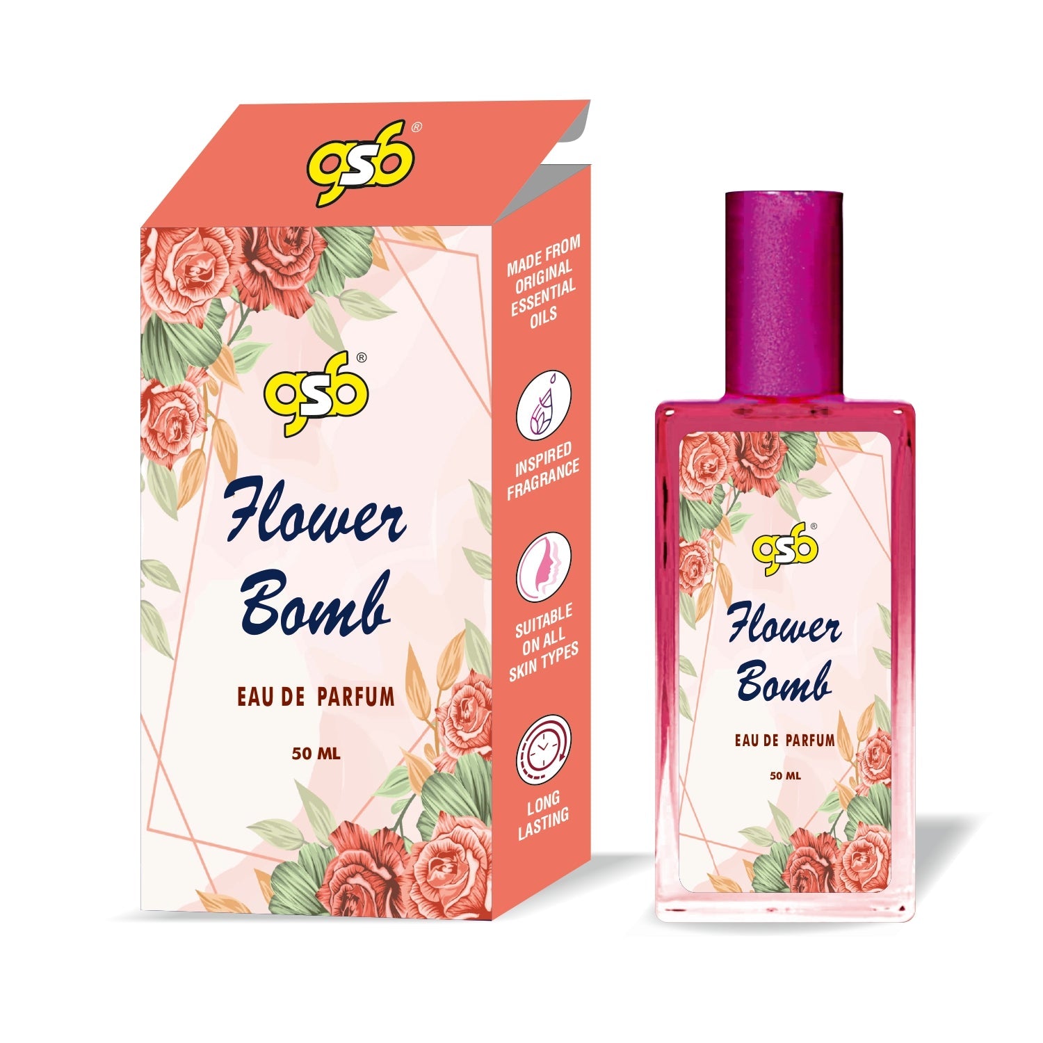 GSB Flower Bomb Eau De Parfum Inspired From Victor Ralf Flower Bomb Clone  Fragrance Designer EDP Spray For Men Women Long Lasting