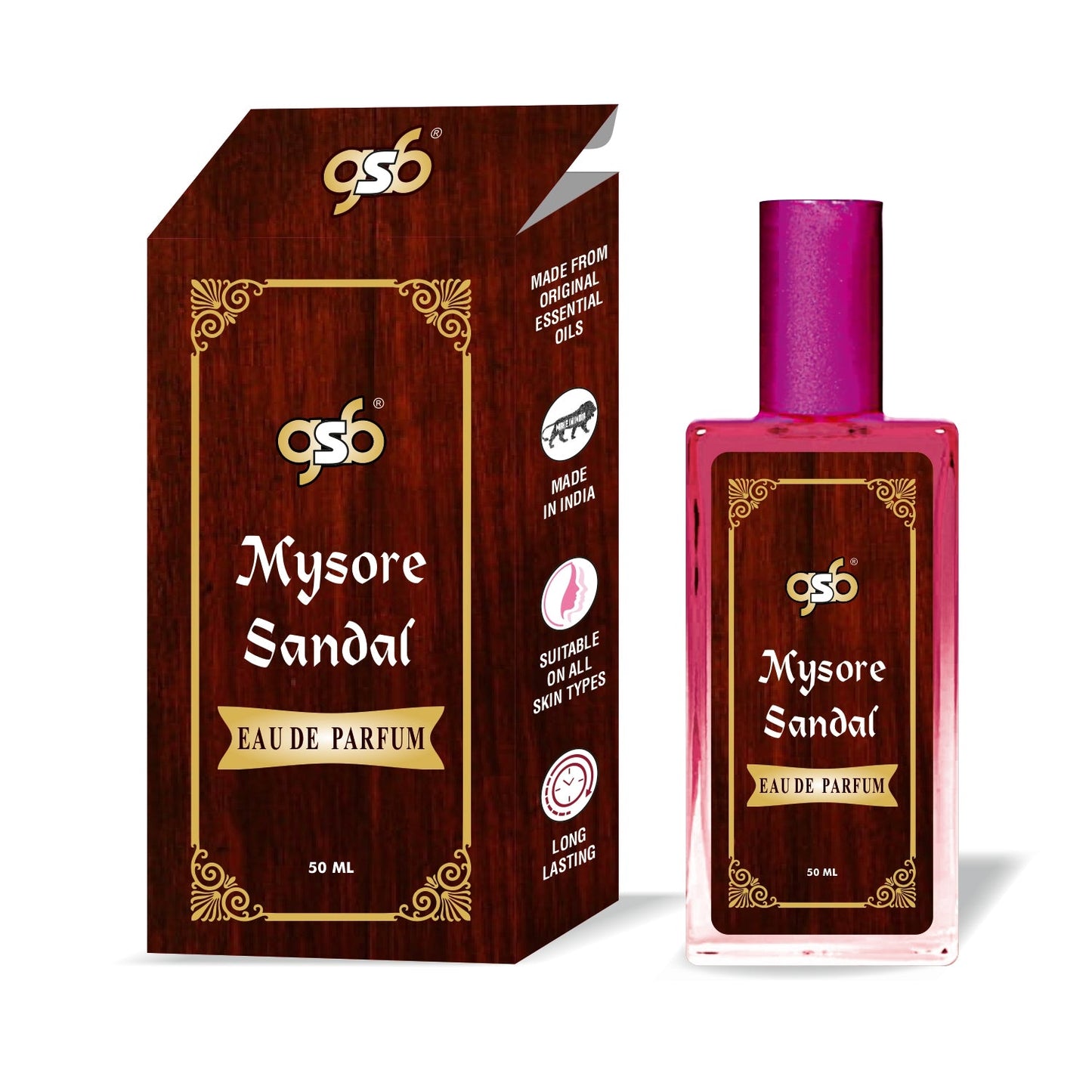 GSB Mysore Sandal Eau De Parfum | EDP Spray For Men & Women | Luxury Perfume | Long Lasting | Suitable On All Occasions | 50 ML