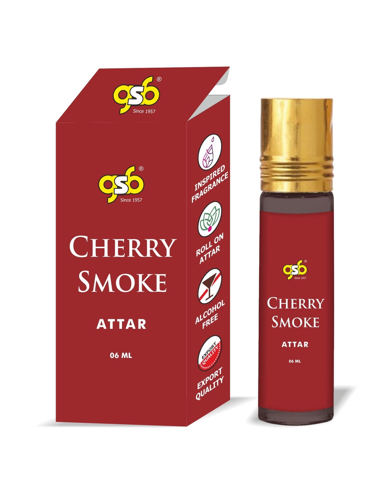 GSB Cherry Smoke Attar Inspired From Fom Tord Cherry Smoke | Clone Fragrance | Perfume Roll On | Alcohol Free | Long Lasting | Unisex