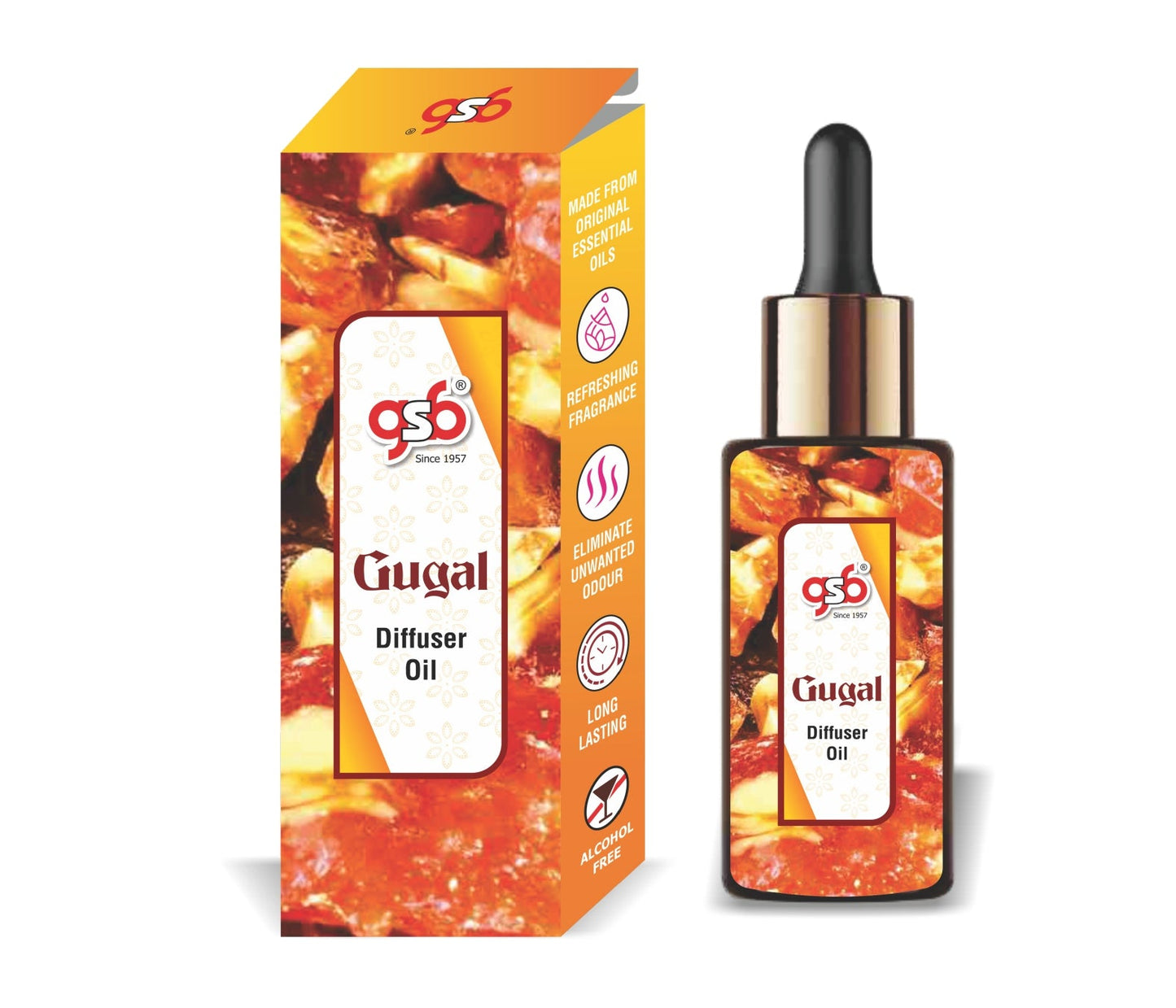 GSB Guggal Diffuser Oil | Used In Reed Diffuser, Candle Burner, Electric Diffuser, Humidifiers and Air Revitalizer | Aromatherapy Oil