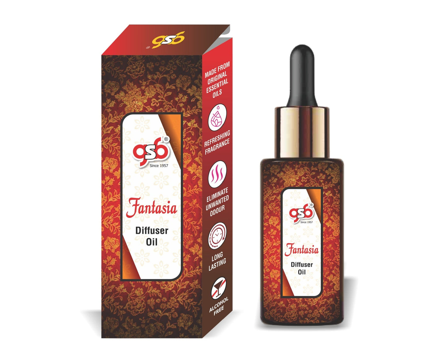 GSB Fantasia Diffuser Oil | Used In Reed Diffuser, Candle Burner, Electric Diffuser, Humidifiers and Air Revitalizer | Aromatherapy Oil