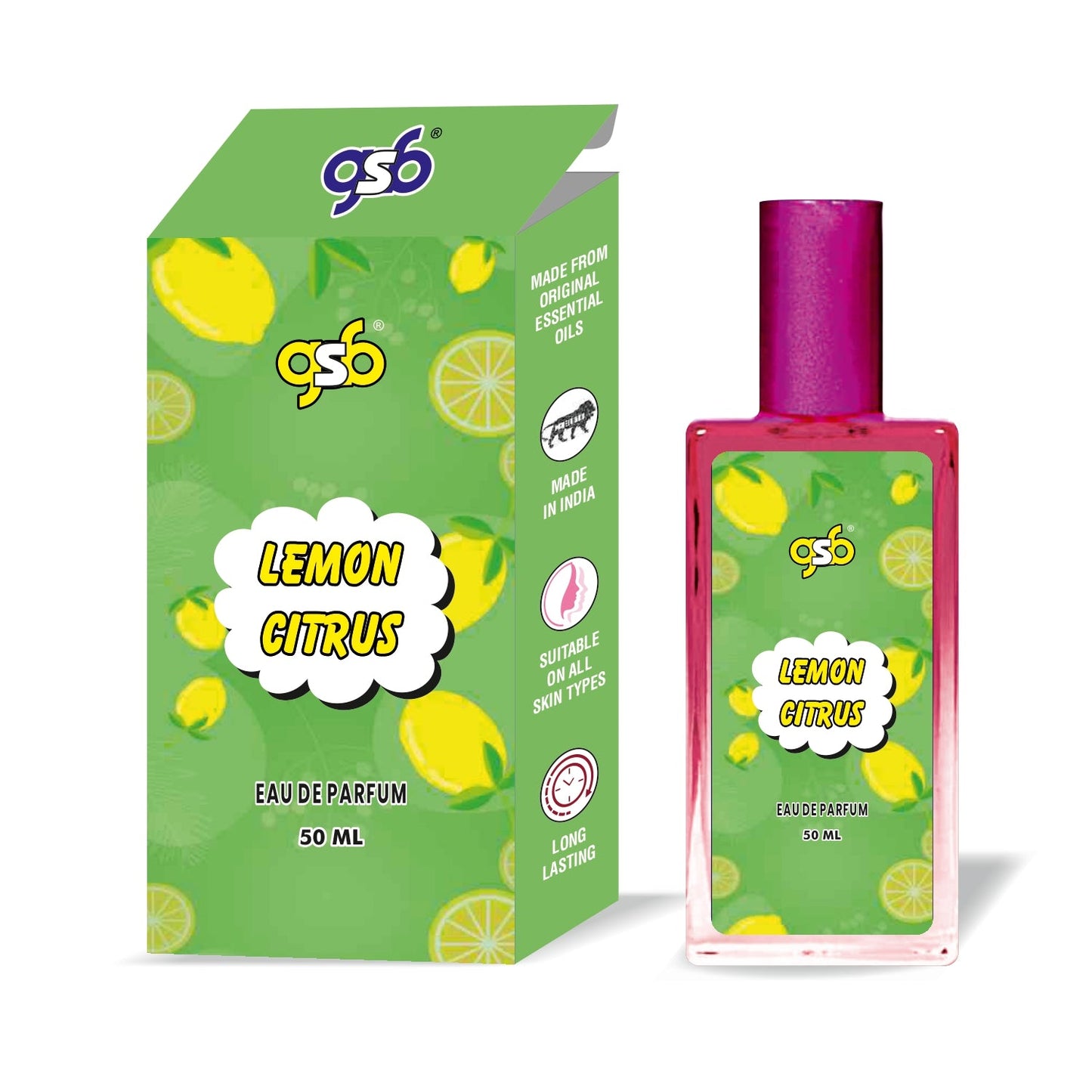 GSB Lemon Citrus Eau De Parfum | EDP Spray For Men & Women | Luxury Perfume | Long Lasting | Suitable On All Occasions | 50 ML
