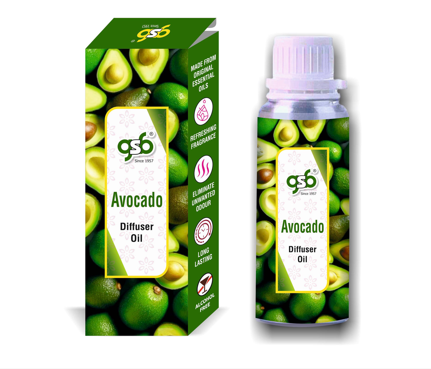 GSB Avacado Diffuser Oil | Used In Reed Diffuser, Candle Burner, Electric Diffuser, Humidifiers and Air Revitalizer | Aromatherapy Oil