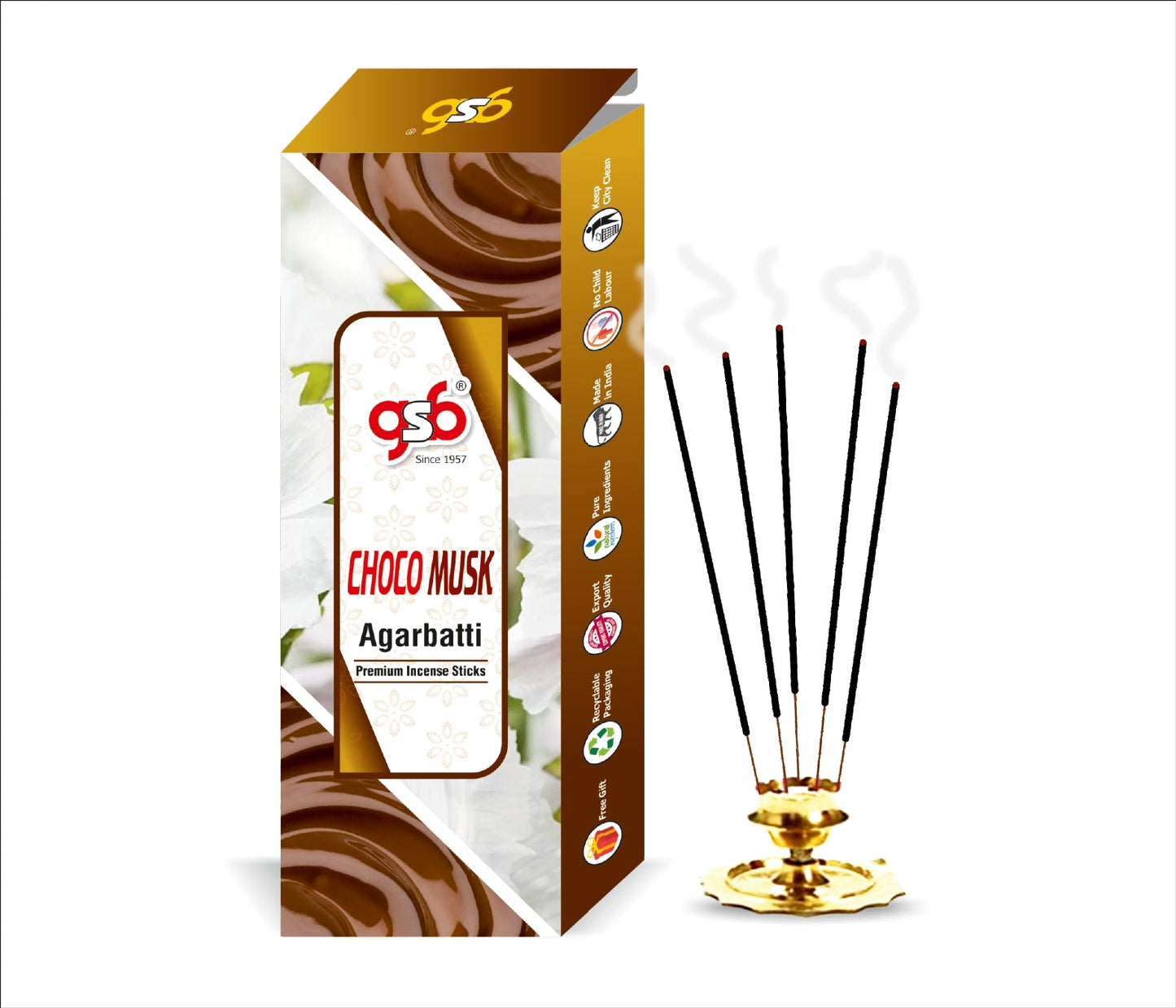 GSB Choco Musk Premium Incense Sticks | Agarbatti | Made with Natural Essential Oil