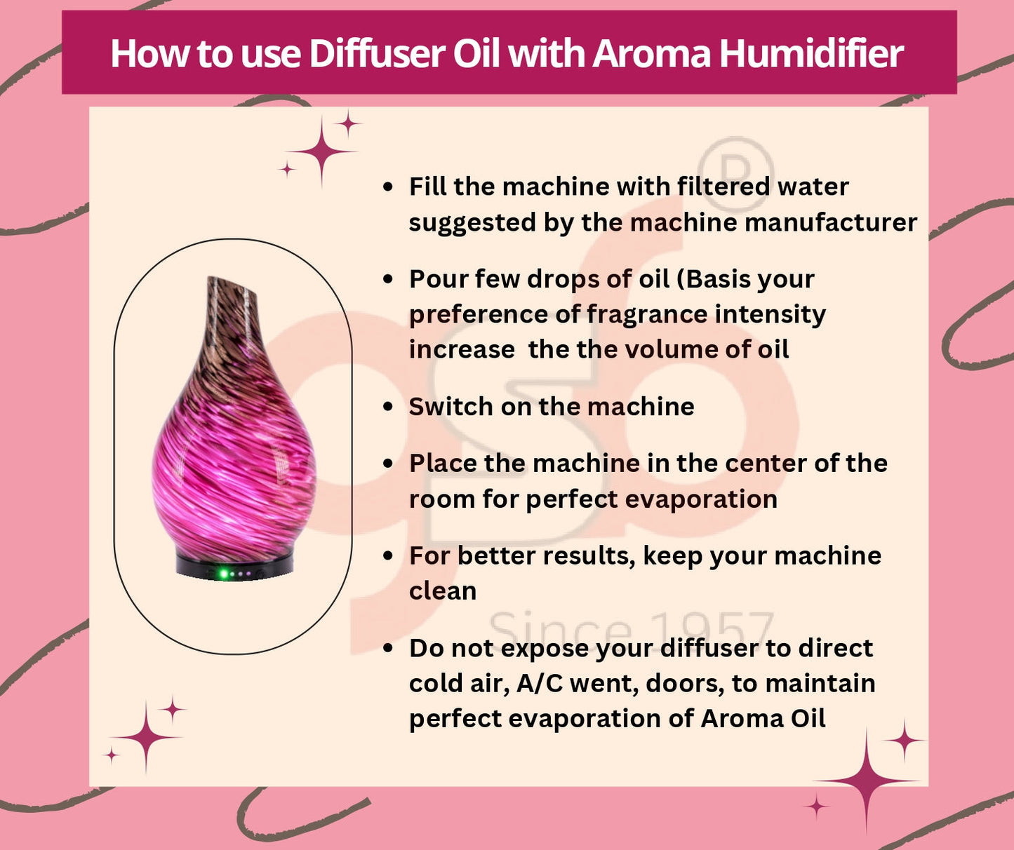 GSB Patchouli Diffuser Oil | Used In Reed Diffuser, Candle Burner, Electric Diffuser, Humidifiers and Air Revitalizer | Aromatherapy Oil