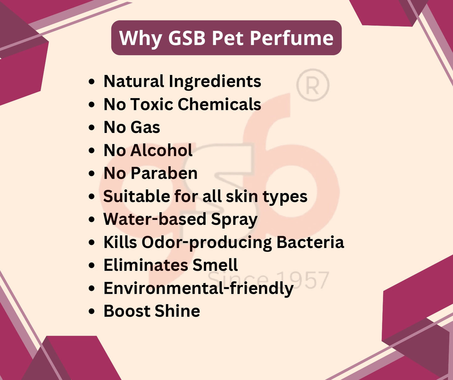 GSB Mogra Pet Perfume | Alcohol Free | Smell Remover | Keeps Coat Smelling Fresh | Long Lasting | Dog & Cat Cologne | For All Breeds