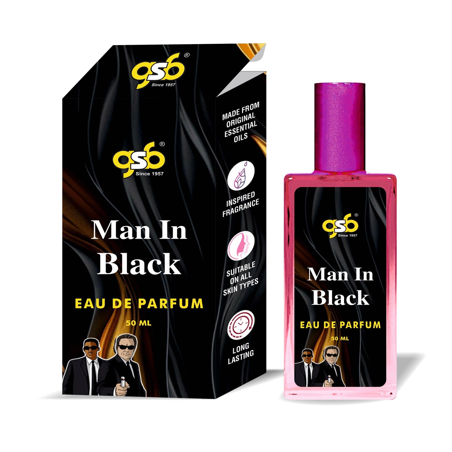 GSB Man In Black Eau De Parfum Inspired From Bulgri Man In Black | Clone Fragrance | Designer EDP Spray For Men & Women | Long Lasting