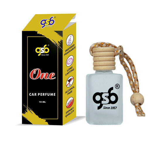 GSB One Hanging Car Air Freshener Inspired From Kalvin Clein One | Natural Fragrance In Glass Bottle With Wooden Diffuser Lid | 10 Ml