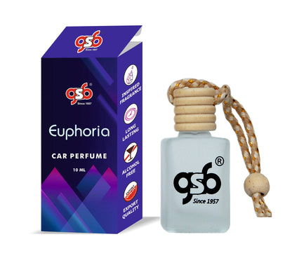 GSB Euphoria Hanging Car Air Freshener Inspired From Kalvin Clein Euphoria | Natural Fragrance In Glass Bottle With Wooden Diffuser Lid | 10 Ml