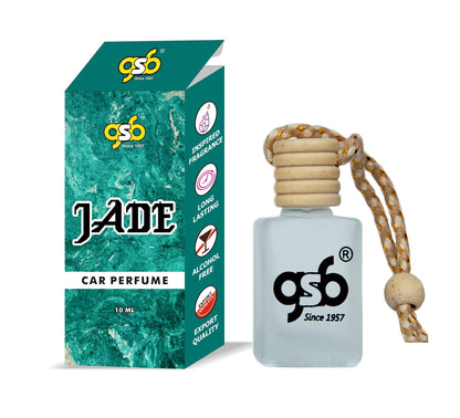 GSB Jade Hanging Car Air Freshener Inspired From Vitorcia Secret Jade | Natural Fragrance In Glass Bottle With Wooden Diffuser Lid | 10 Ml