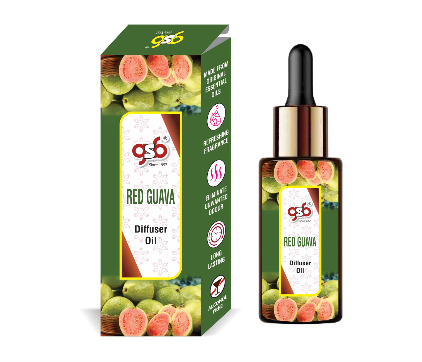 GSB Red Guava Diffuser Oil | Used In Reed Diffuser, Candle Burner, Electric Diffuser, Humidifiers and Air Revitalizer | Aromatherapy Oil