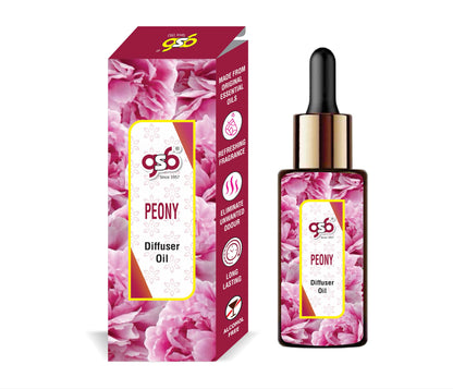 GSB Peony Diffuser Oil | Used In Reed Diffuser, Candle Burner, Electric Diffuser, Humidifiers and Air Revitalizer | Aromatherapy Oil