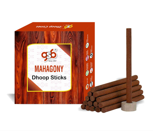 GSB Mahagony Premium Dhoop Sticks with Stand Holder in Box. | Dhoop Batti | No Charcoal | No Bamboo