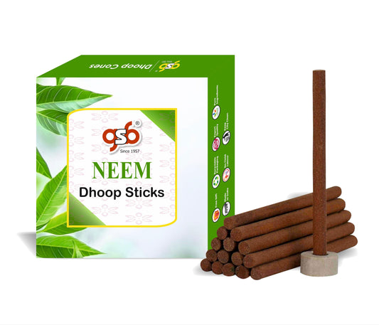 GSB Neem Premium Dhoop Sticks with Stand Holder in Box. | Dhoop Batti | No Charcoal | No Bamboo