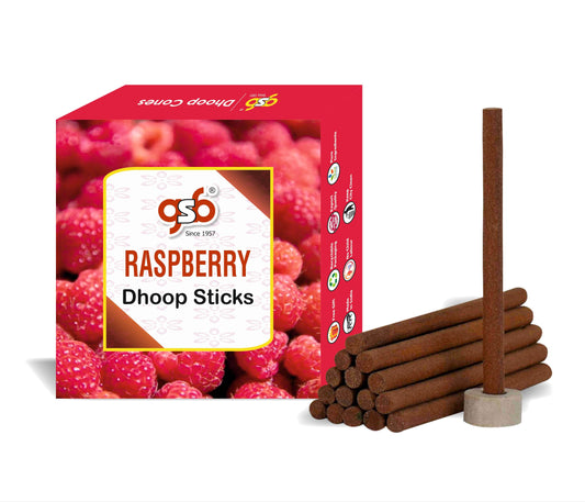 GSB Raspberry Premium Dhoop Sticks with Stand Holder in Box. | Dhoop Batti | No Charcoal | No Bamboo