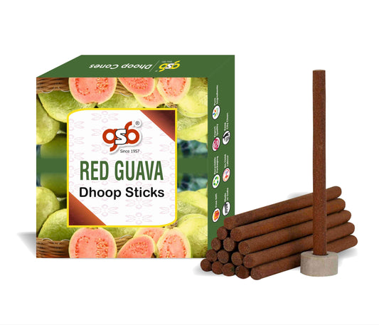 GSB Red Guava Premium Dhoop Sticks with Stand Holder in Box. | Dhoop Batti | No Charcoal | No Bamboo