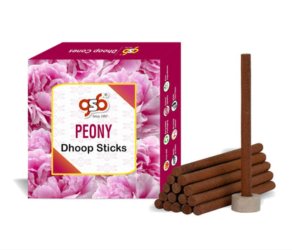 GSB Peony Premium Dhoop Sticks with Stand Holder in Box. | Dhoop Batti | No Charcoal | No Bamboo