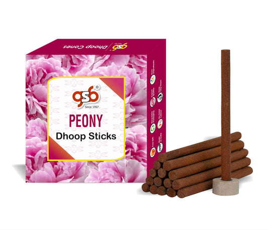 GSB Peony Premium Dhoop Sticks with Stand Holder in Box. | Dhoop Batti | No Charcoal | No Bamboo