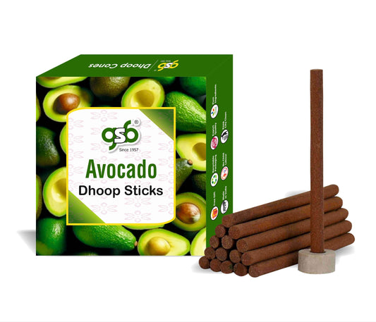 GSB Avacado Premium Dhoop Sticks with Stand Holder in Box. | Dhoop Batti | No Charcoal | No Bamboo