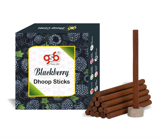 GSB Blackberry Premium Dhoop Sticks with Stand Holder in Box. | Dhoop Batti | No Charcoal | No Bamboo