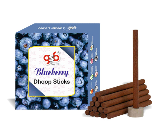 GSB Blueberry Premium Dhoop Sticks with Stand Holder in Box. | Dhoop Batti | No Charcoal | No Bamboo