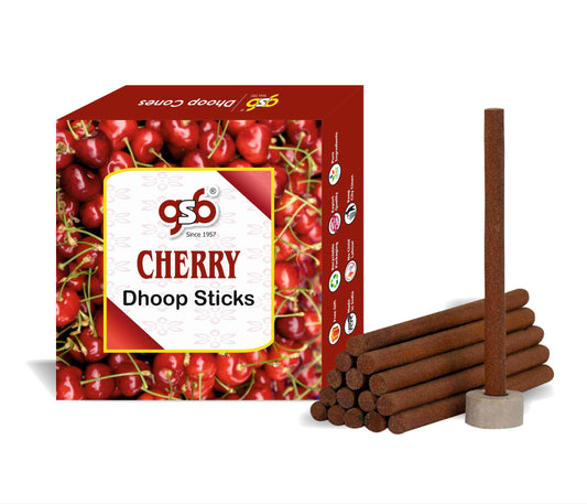 GSB Cherry Premium Dhoop Sticks with Stand Holder in Box. | Dhoop Batti | No Charcoal | No Bamboo