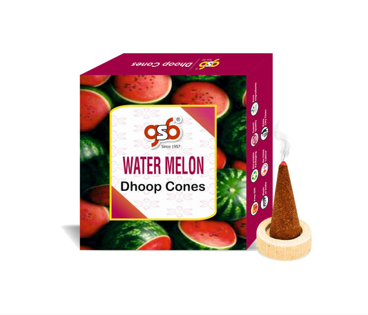 GSB Watermelon Premium Dhoop Cones with Stand Holder in Box | Dhoop Cones | No Charcoal | No Bamboo