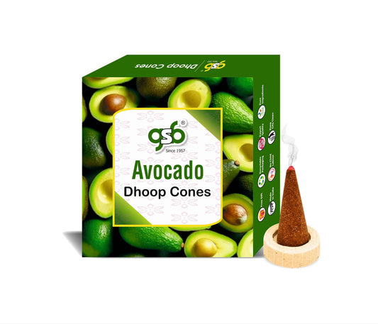 GSB Avacado Premium Dhoop Cones with Stand Holder in Box | Dhoop Cones | No Charcoal | No Bamboo