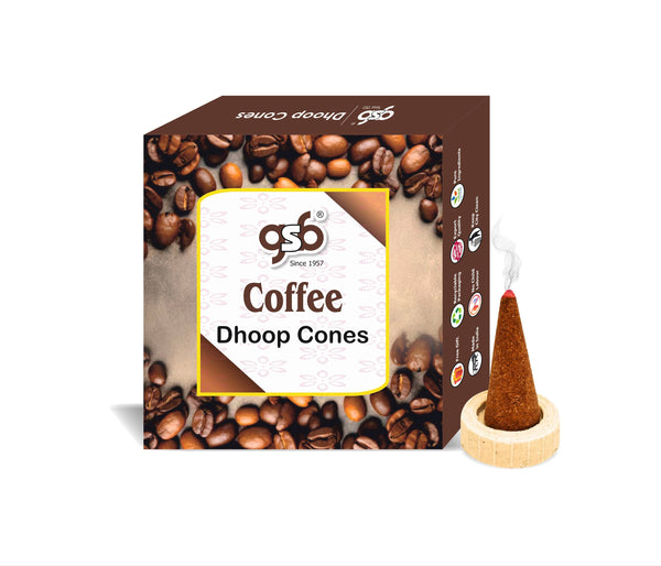 GSB Coffee Premium Dhoop Cones with Stand Holder in Box | Dhoop Cones | No Charcoal | No Bamboo