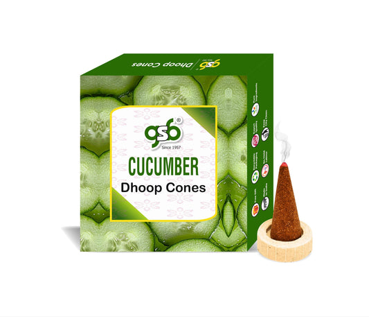 GSB Cucumber Premium Dhoop Cones with Stand Holder in Box | Dhoop Cones | No Charcoal | No Bamboo