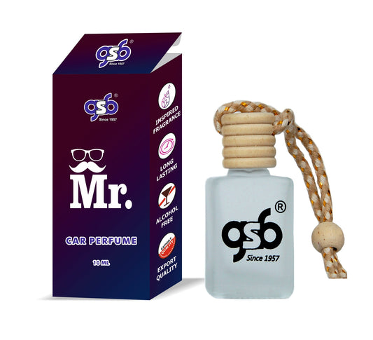 GSB  Mr Hanging Car Air Freshener Inspired From Mr Broberry | Natural Fragrance In Glass Bottle With Wooden Diffuser Lid | 10 Ml