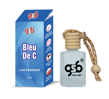 GSB Bleu De C Hanging Car Air Freshener Inspired From Bleu De Chneal | Natural Fragrance In Glass Bottle With Wooden Diffuser Lid | 10 Ml