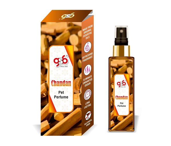GSB Chandan Pet Perfume | Alcohol Free | Smell Remover | Keeps Coat Smelling Fresh | Long Lasting | Dog & Cat Cologne | For All Breeds