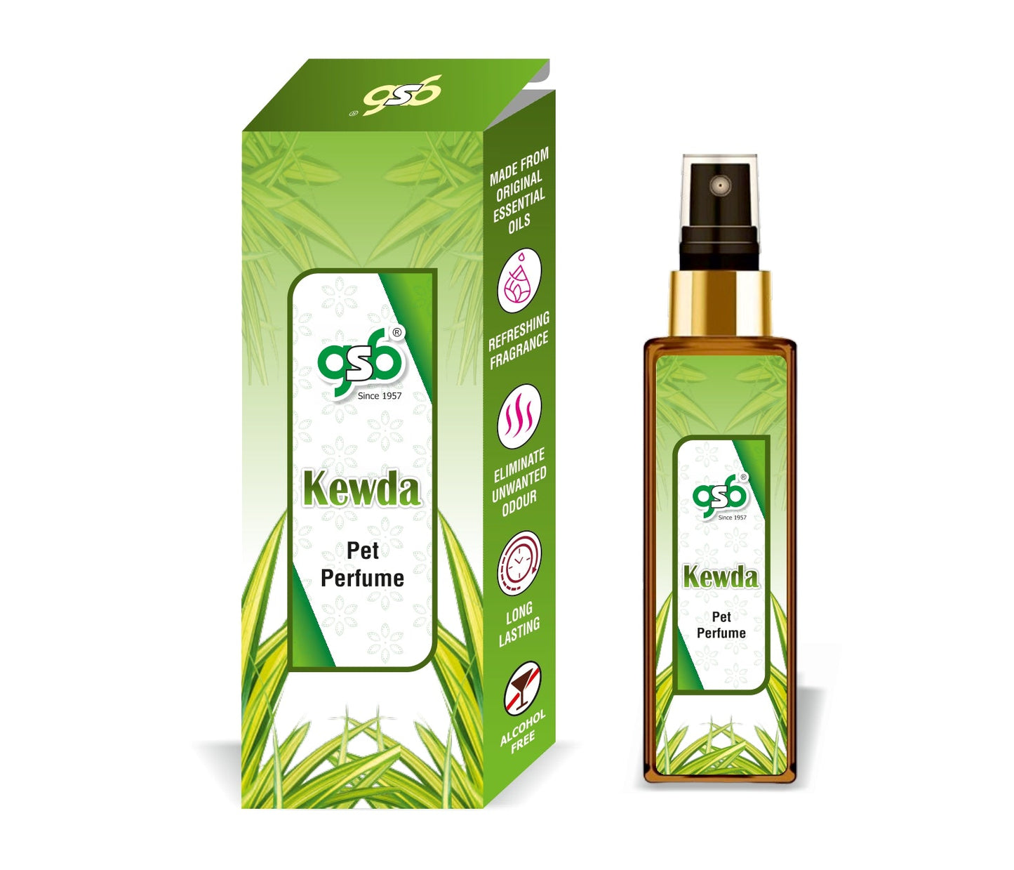 GSB Kewda Pet Perfume | Alcohol Free | Smell Remover | Keeps Coat Smelling Fresh | Long Lasting | Dog & Cat Cologne | For All Breeds